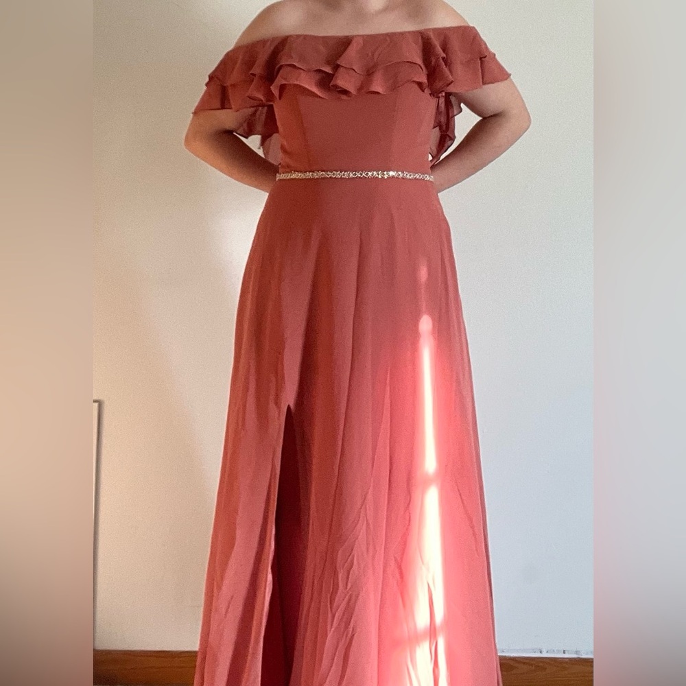 Madeline Pink Off-the-Shoulder Sundress for Weddings